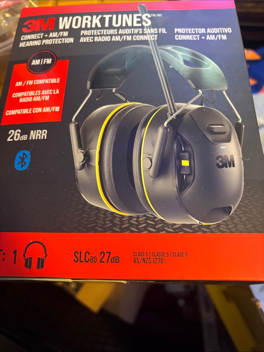3M WorkTunes Hearing Protector Headset - Black with Yellow Accents